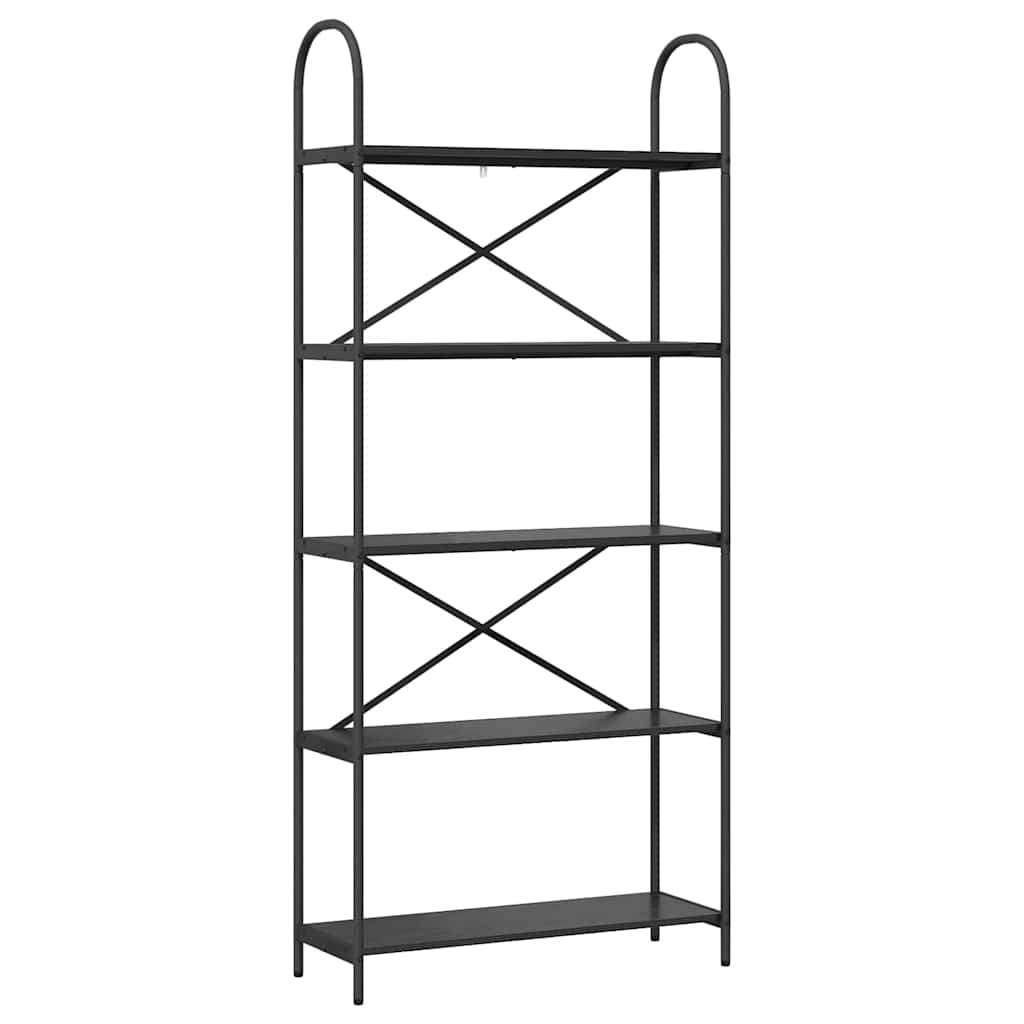 Libreria Rovere nero 80 x 30 x 183 cm Legno multistrato