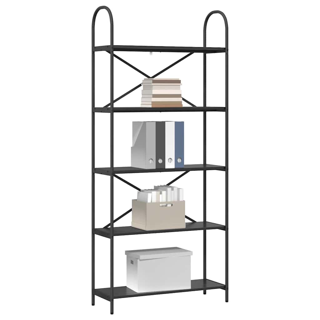 Libreria Rovere nero 80 x 30 x 183 cm Legno multistrato