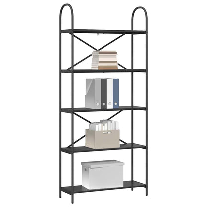 Libreria Rovere nero 80 x 30 x 183 cm Legno multistrato