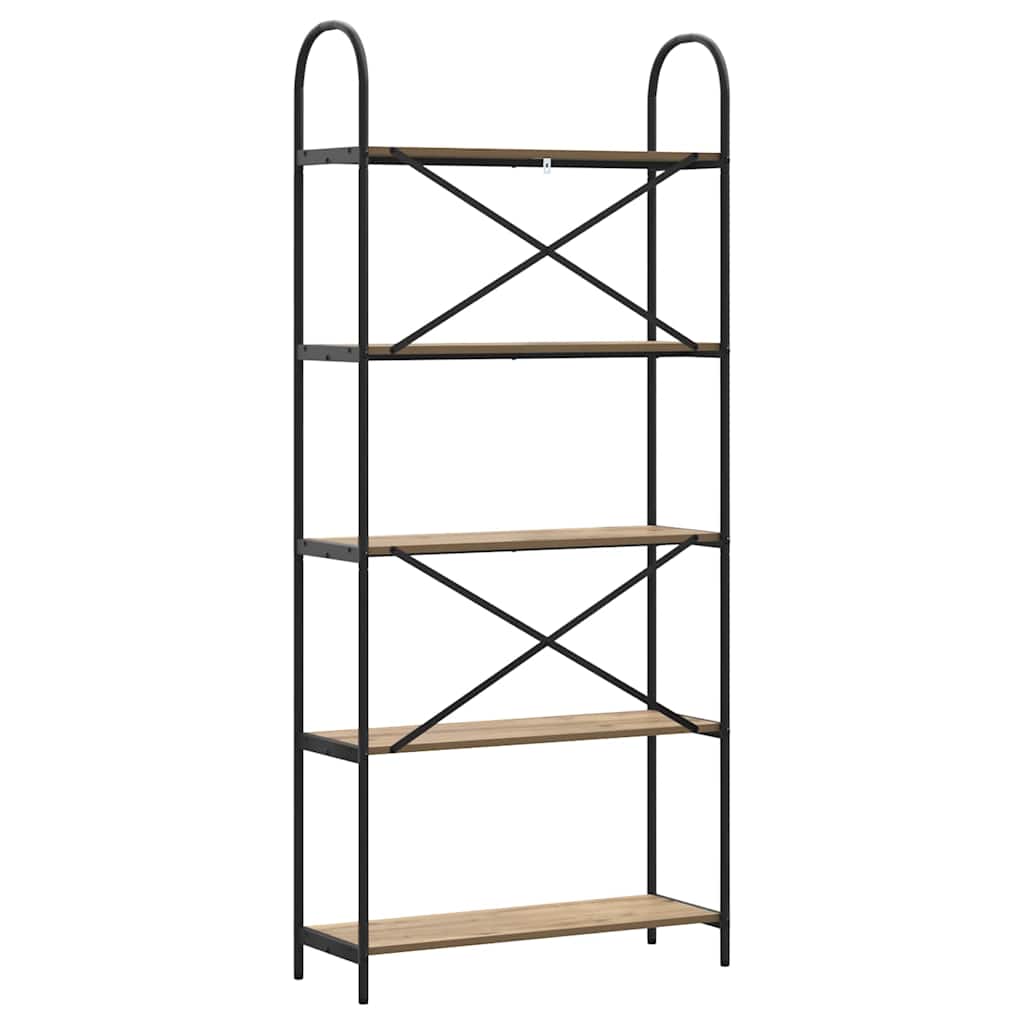 Libreria rovere artigianale 80 x 30 x 183 cm Legno multistrato