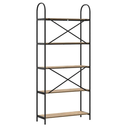 Libreria rovere artigianale 80 x 30 x 183 cm Legno multistrato