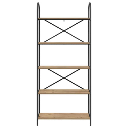 Libreria rovere artigianale 80 x 30 x 183 cm Legno multistrato