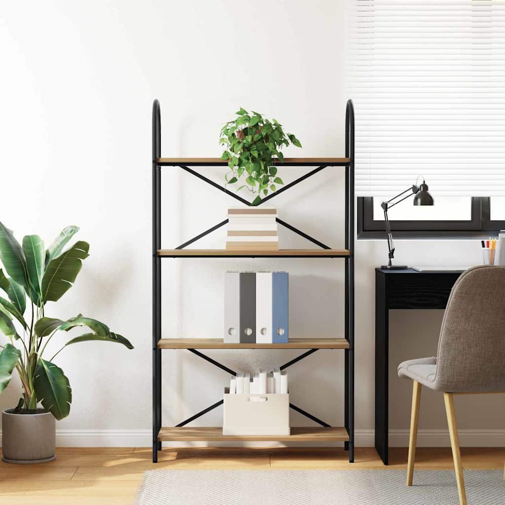 Libreria rovere artigianale 80 x 30 x 146 cm Legno multistrato