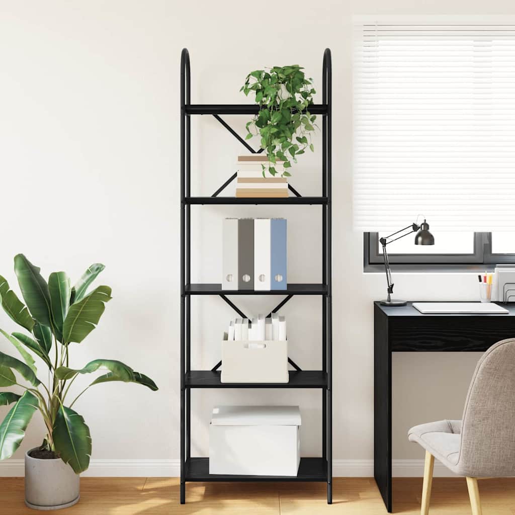 Libreria Rovere nero 60 x 30 x 183 cm Legno multistrato