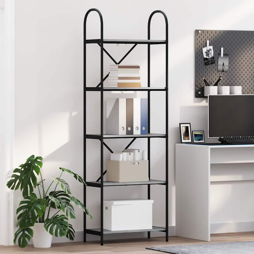 Libreria Grigio sonoma 60 x 30 x 183 cm Legno multistrato