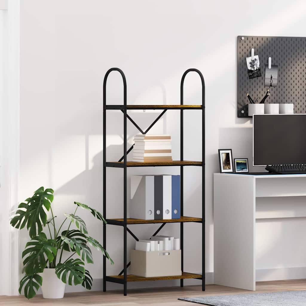 Libreria Rovere fumo 60 x 30 x 146 cm Legno multistrato