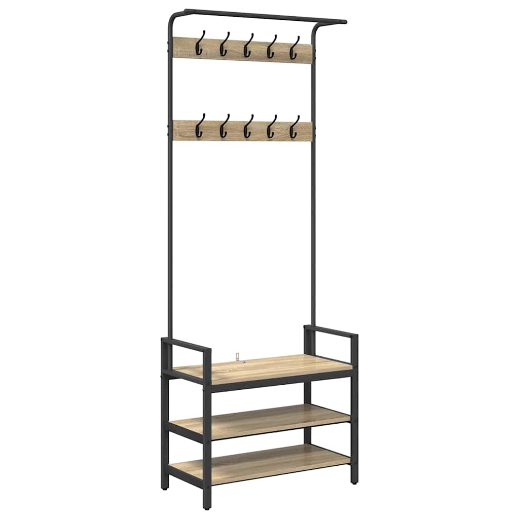 Appendiabiti rovere sonoma 75 x 34 x 184 cm Legno multistrato