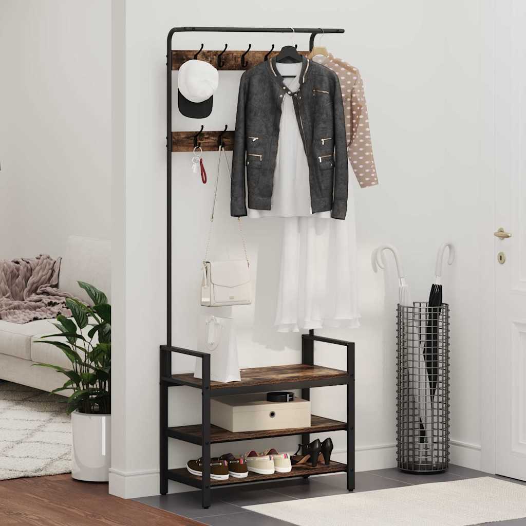 Appendiabiti Rovere fumo 75 x 34 x 184 cm Legno multistrato