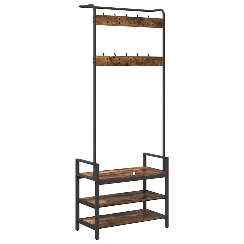 Appendiabiti Rovere fumo 75 x 34 x 184 cm Legno multistrato