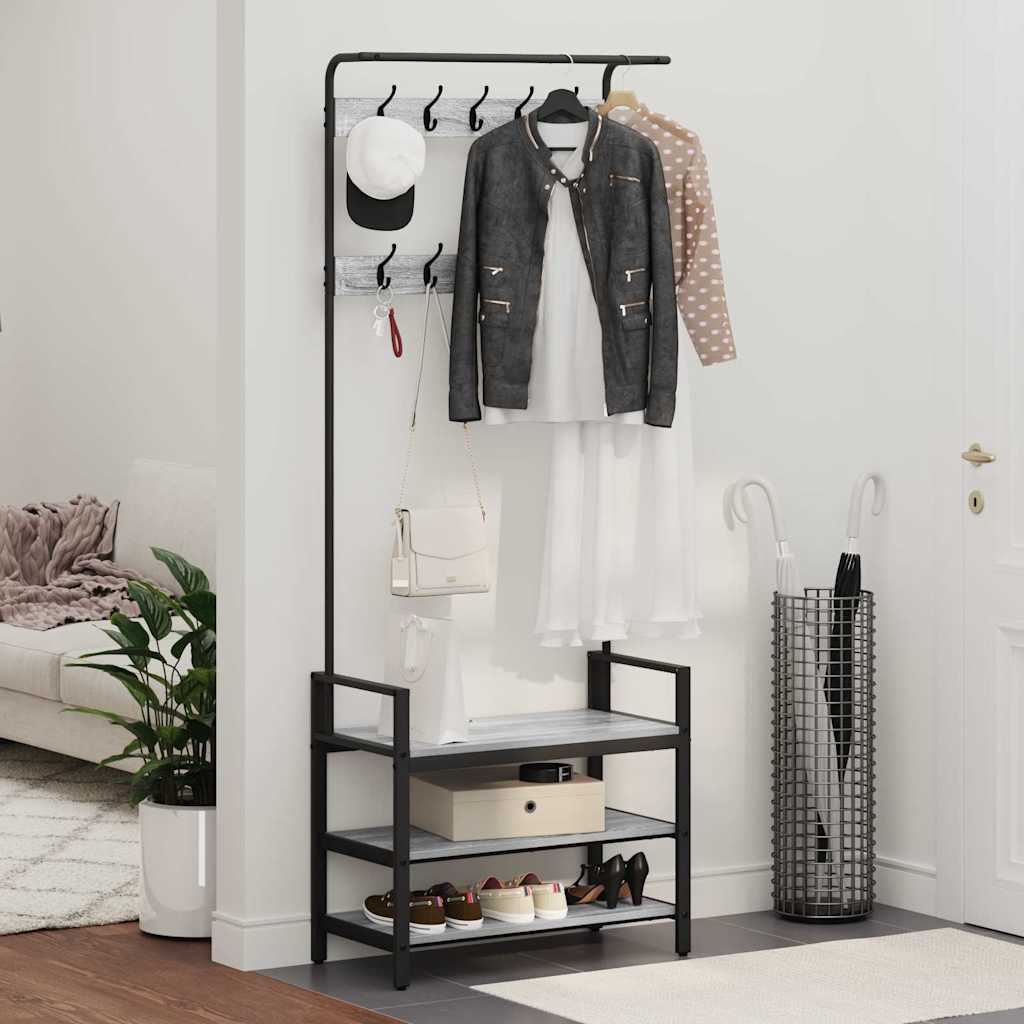 Appendiabiti Grigio sonoma 75 x 34 x 184 cm Legno multistrato