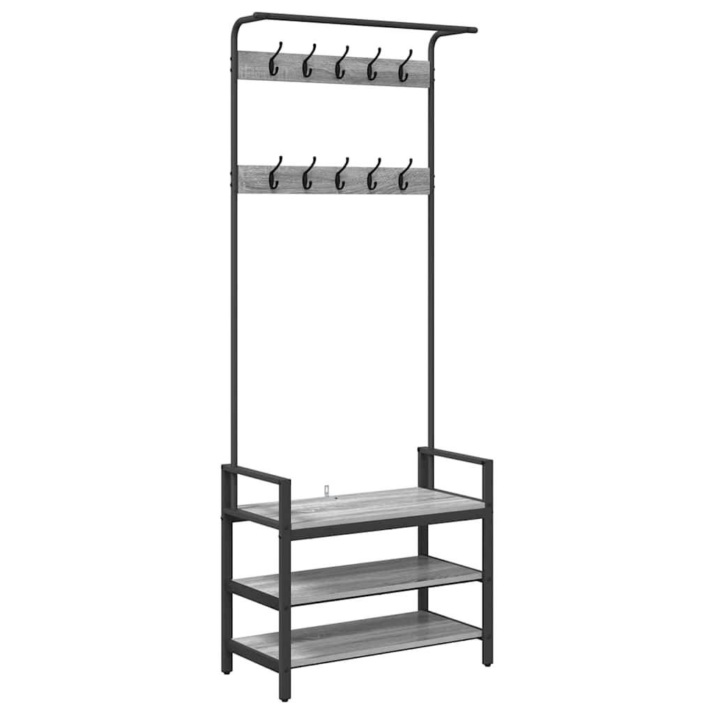 Appendiabiti Grigio sonoma 75 x 34 x 184 cm Legno multistrato