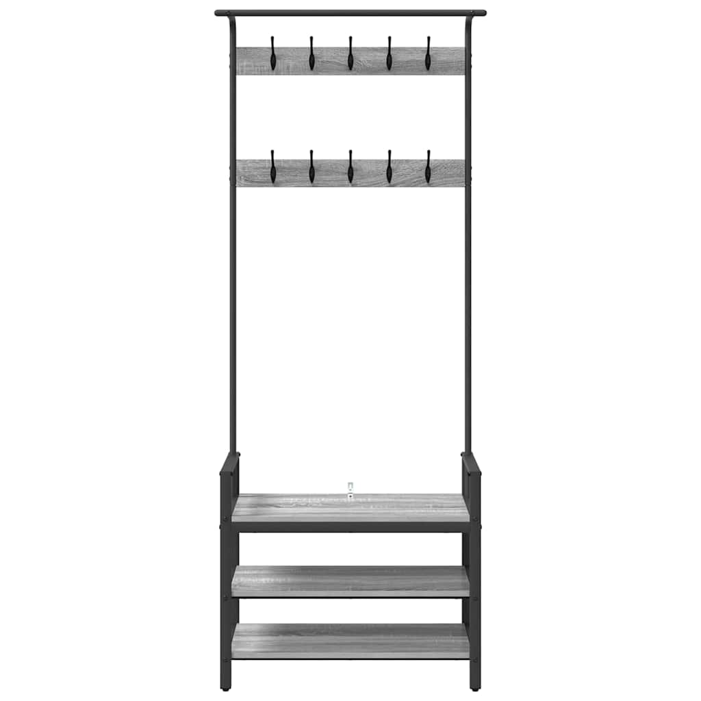 Appendiabiti Grigio sonoma 75 x 34 x 184 cm Legno multistrato