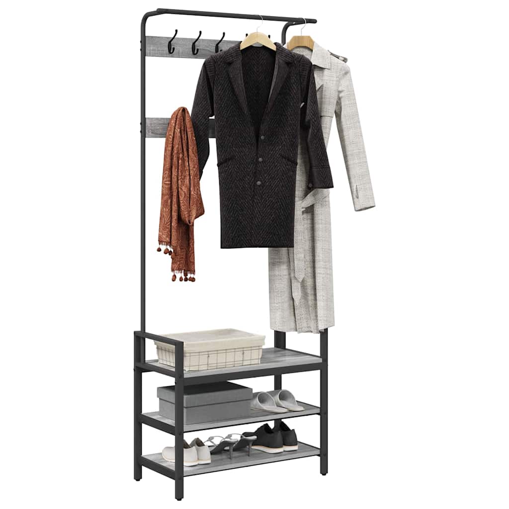 Appendiabiti Grigio sonoma 75 x 34 x 184 cm Legno multistrato