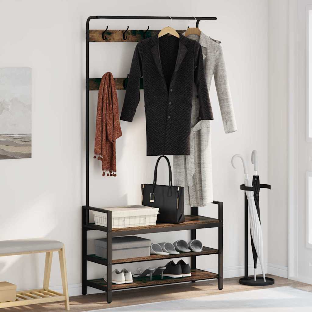 Appendiabiti Rovere fumo 95 x 34 x 184 cm Legno multistrato