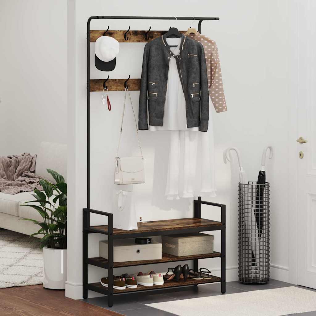 Appendiabiti Rovere fumo 95 x 34 x 184 cm Legno multistrato