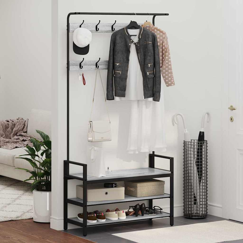 Appendiabiti Grigio sonoma 95 x 34 x 184 cm Legno multistrato