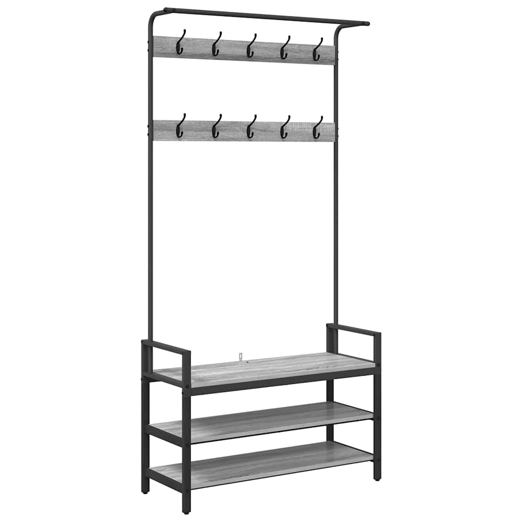 Appendiabiti Grigio sonoma 95 x 34 x 184 cm Legno multistrato