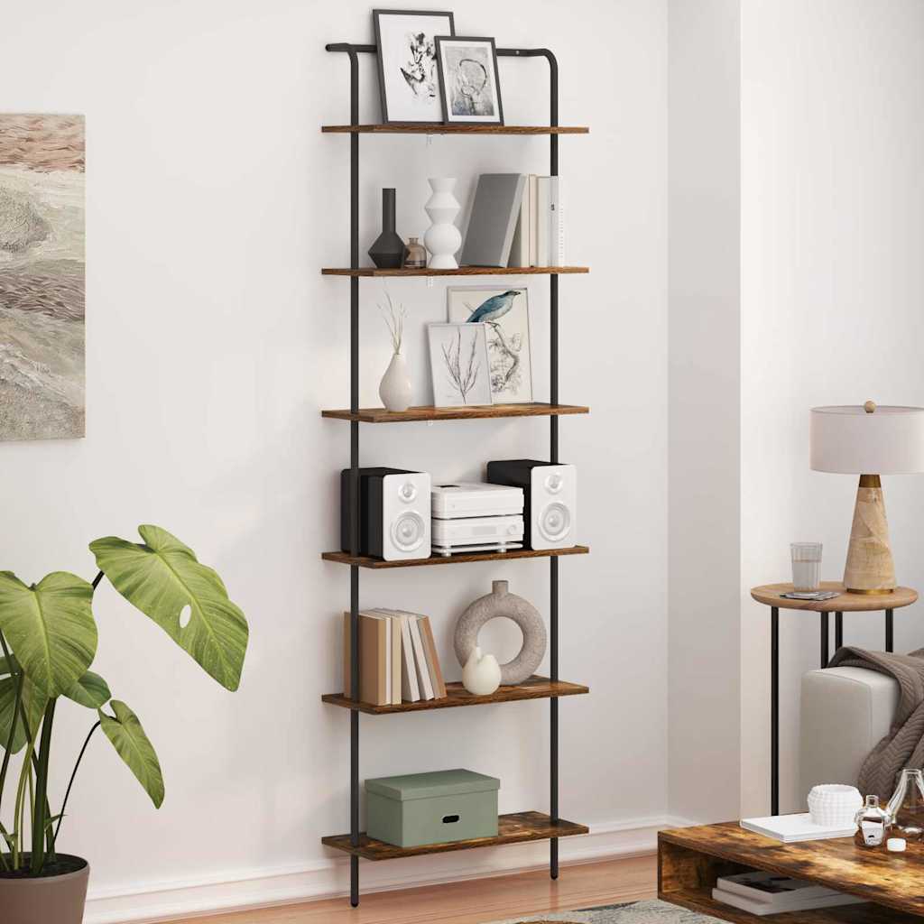 Libreria Rovere fumo 60 x 24 x 203 cm Legno multistrato