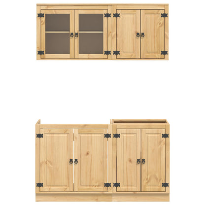 Armadietto con lo scaffale con porta 4 pcs Miele Pino massello