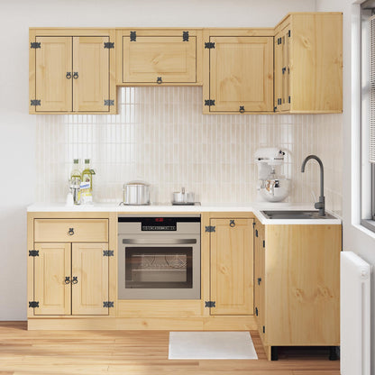 Armadietto con lo scaffale con porta 8 pcs Miele Pino massello