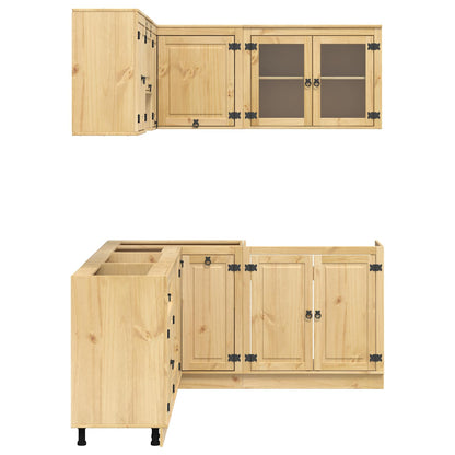 Armadietto con lo scaffale con porta 8 pcs Miele Pino massello