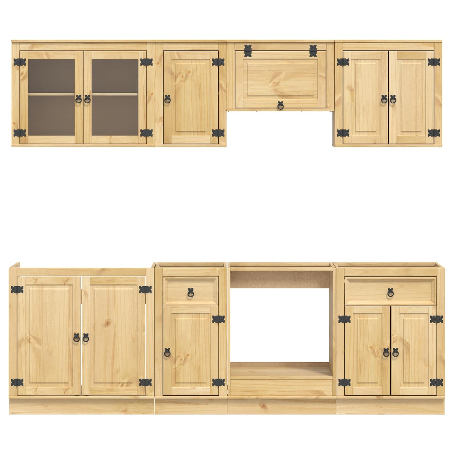 Armadietto con cassetto con porta 8 pcs Miele Pino massello