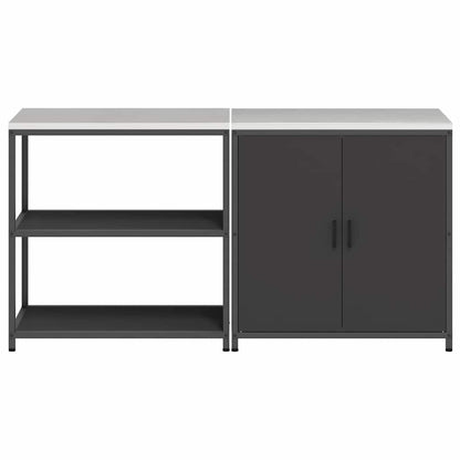 Set di Stoccaggio per Cucina 2 pcs Nero 180 x 50 x 92 cm