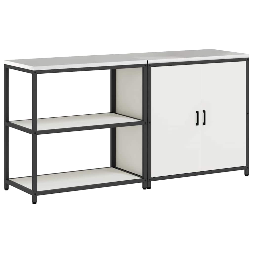 Set di Stoccaggio per Cucina 2 pcs Bianco 180 x 50 x 92 cm