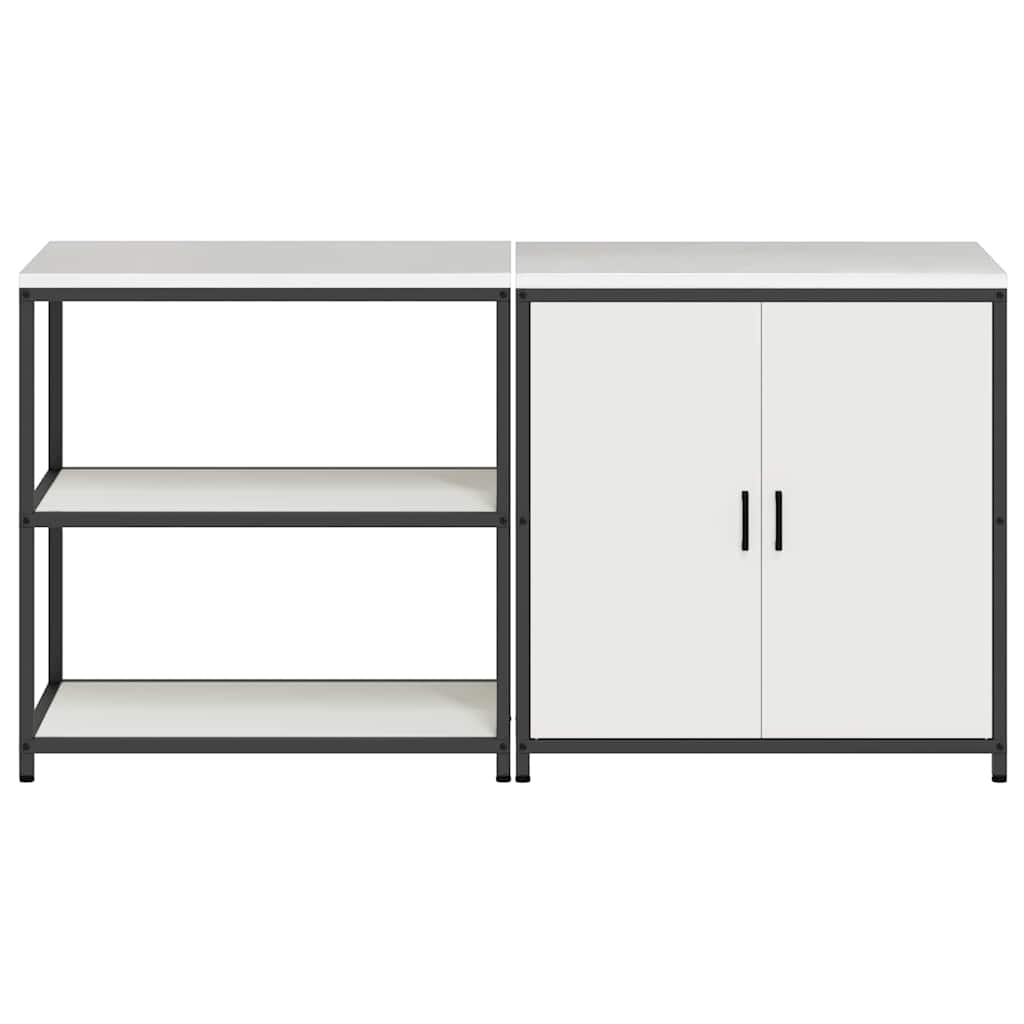 Set di Stoccaggio per Cucina 2 pcs Bianco 180 x 50 x 92 cm