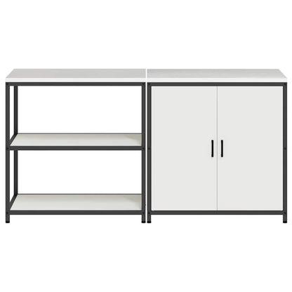 Set di Stoccaggio per Cucina 2 pcs Bianco 180 x 50 x 92 cm