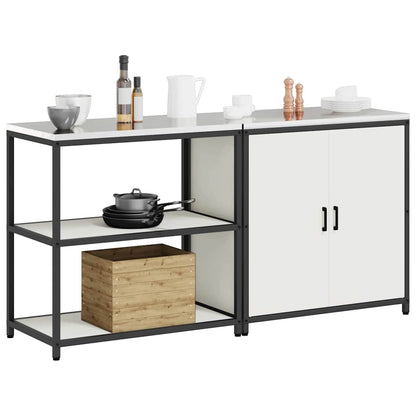 Set di Stoccaggio per Cucina 2 pcs Bianco 180 x 50 x 92 cm