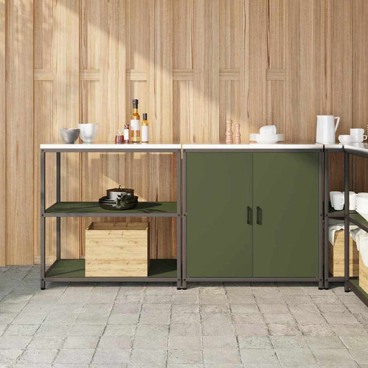 Set di Stoccaggio per Cucina 2 pcs Verde oliva 180 x 50 x 92 cm