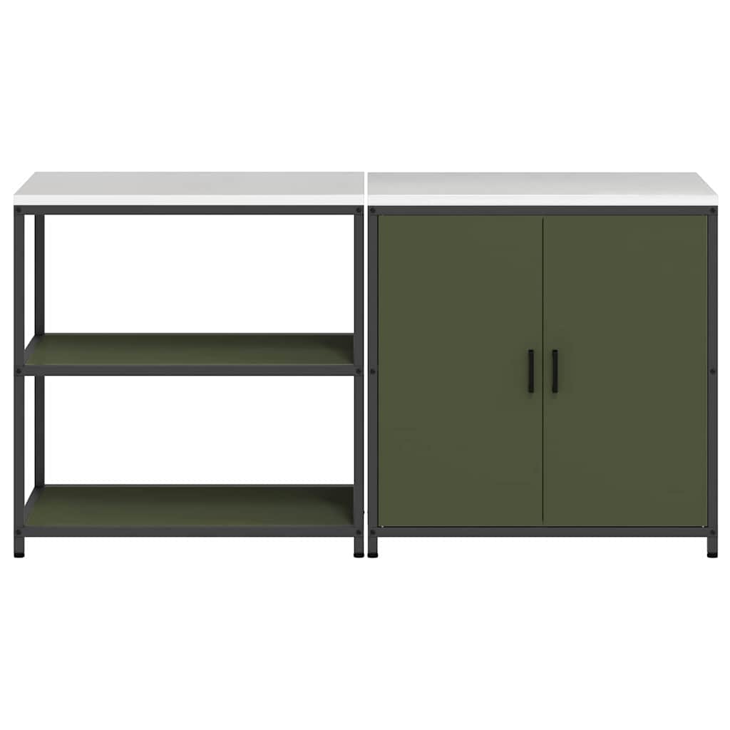 Set di Stoccaggio per Cucina 2 pcs Verde oliva 180 x 50 x 92 cm