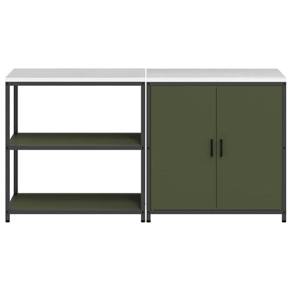 Set di Stoccaggio per Cucina 2 pcs Verde oliva 180 x 50 x 92 cm