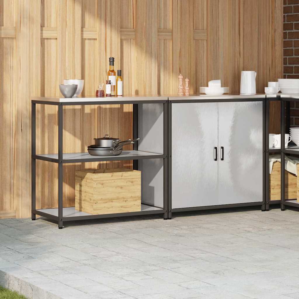 Set di Stoccaggio per Cucina 2 pcs Argento 180 x 50 x 92 cm