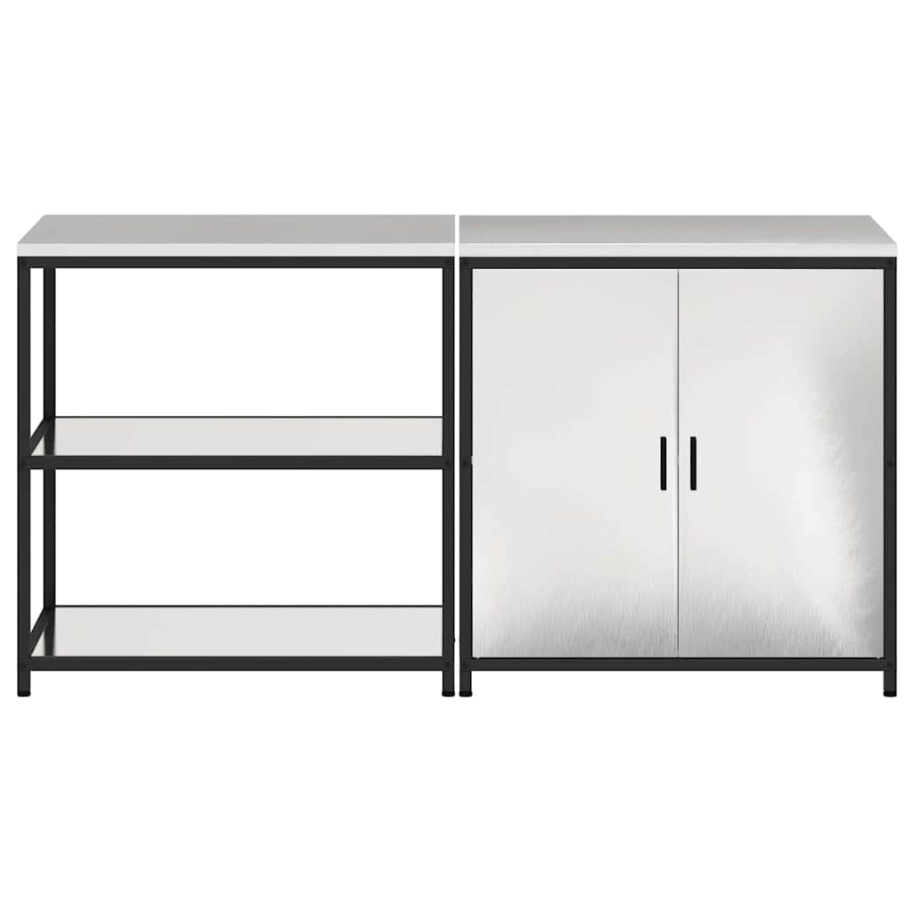 Set di Stoccaggio per Cucina 2 pcs Argento 180 x 50 x 92 cm
