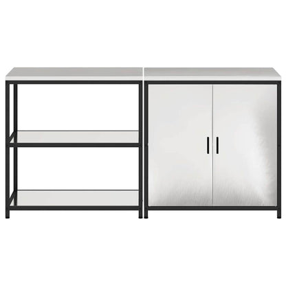 Set di Stoccaggio per Cucina 2 pcs Argento 180 x 50 x 92 cm