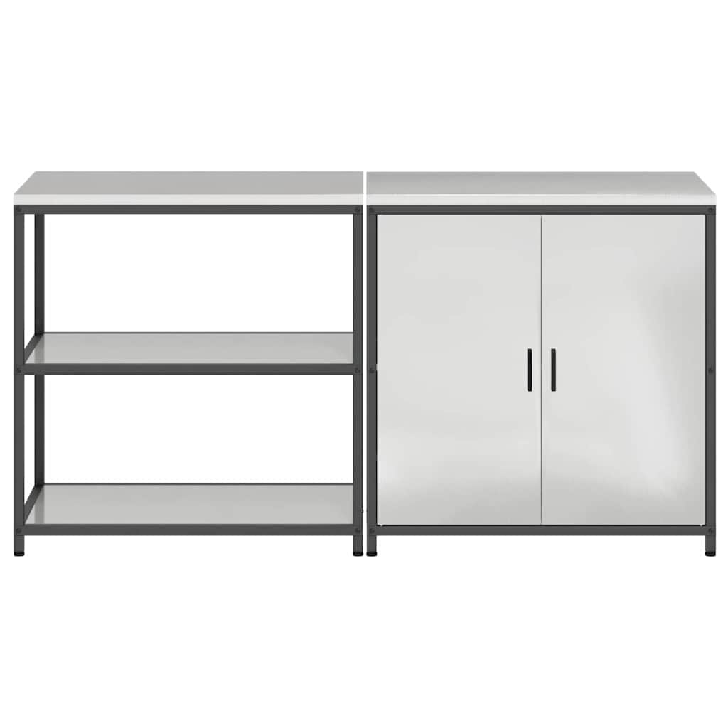Set di Stoccaggio per Cucina 2 pcs Argento 180 x 50 x 92 cm