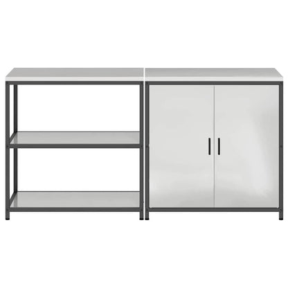 Set di Stoccaggio per Cucina 2 pcs Argento 180 x 50 x 92 cm