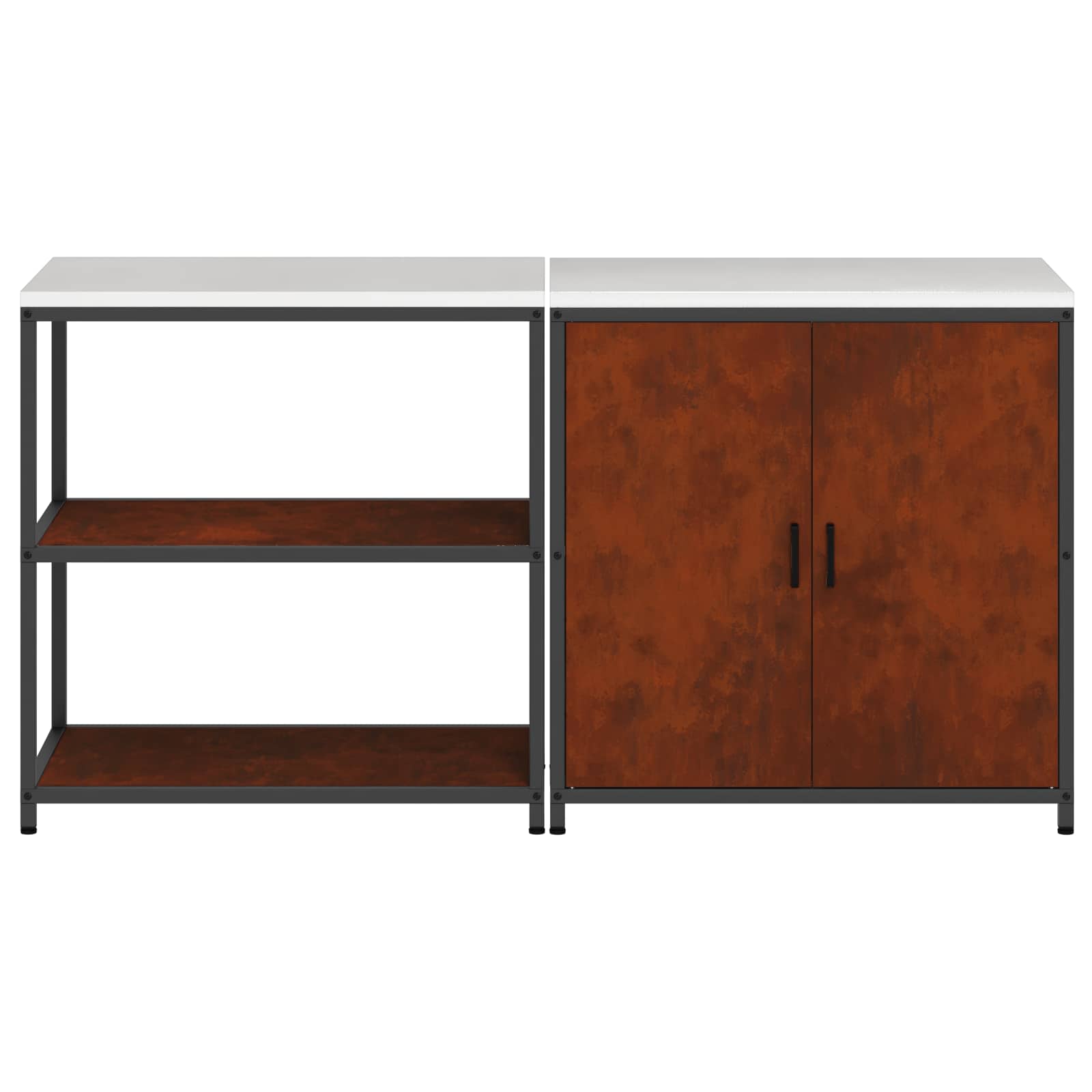 Set di Stoccaggio per Cucina con lo scaffale 2 pcs Ruggine | homemem39
