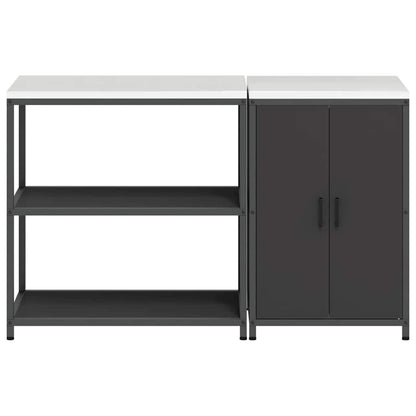 Set di Stoccaggio per Cucina con lo scaffale 2 pcs Nero