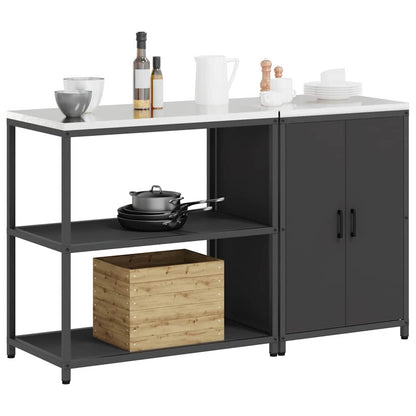 Set di Stoccaggio per Cucina con lo scaffale 2 pcs Nero