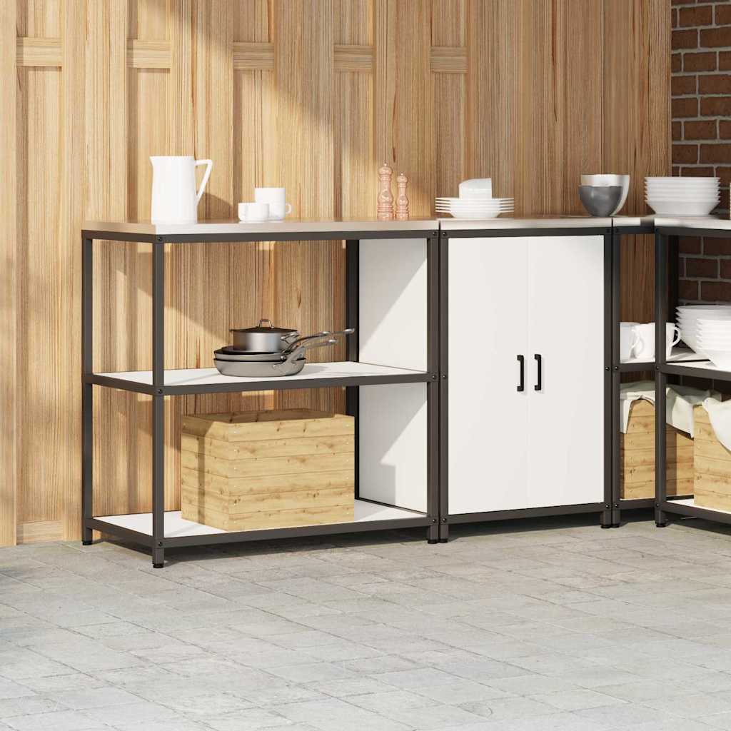 Set di Stoccaggio per Cucina con lo scaffale 2 pcs Bianco
