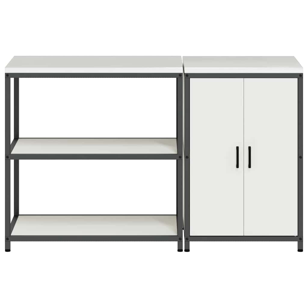 Set di Stoccaggio per Cucina con lo scaffale 2 pcs Bianco