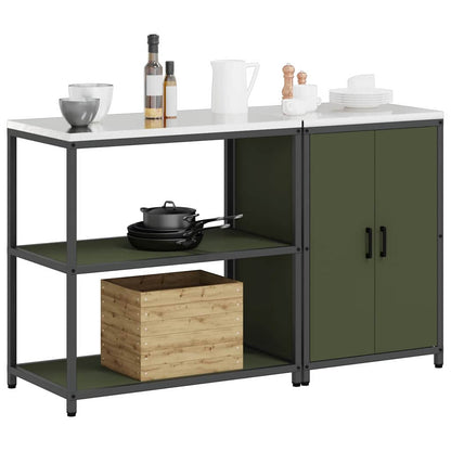 Set di Stoccaggio per Cucina con lo scaffale 2 pcs Verde oliva
