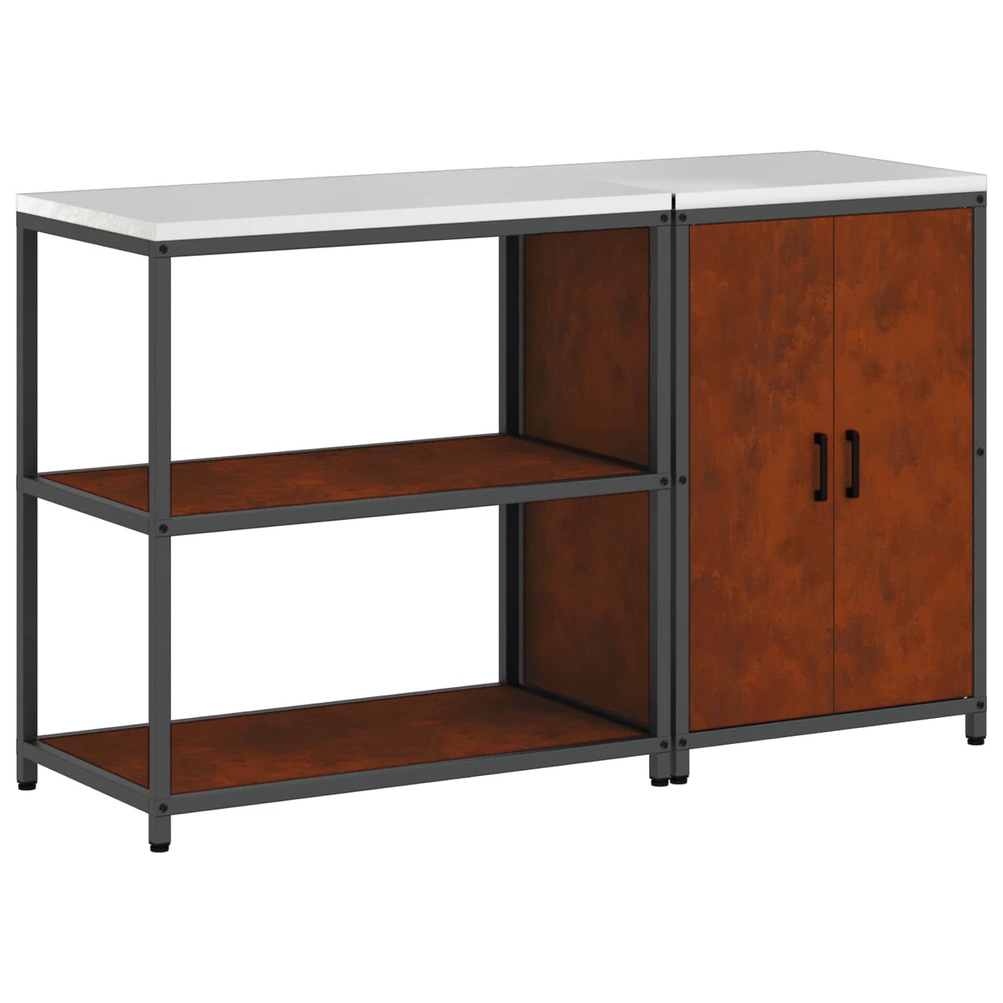 Set di Stoccaggio per Cucina con lo scaffale 2 pcs Ruggine | homemem39