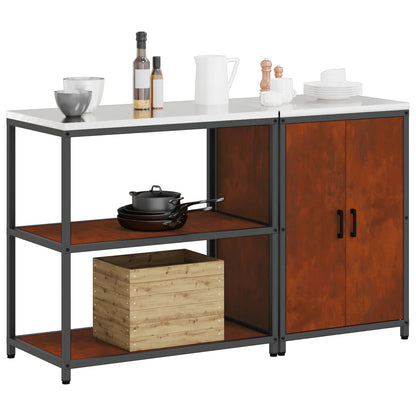 Set di Stoccaggio per Cucina con lo scaffale 2 pcs Ruggine | homemem39