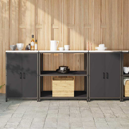 Set di Stoccaggio per Cucina 3 pcs Nero 210 x 50 x 92 cm