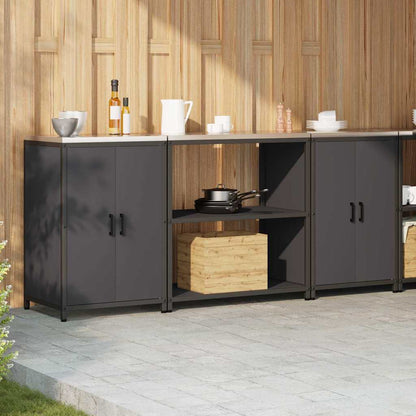 Set di Stoccaggio per Cucina 3 pcs Nero 210 x 50 x 92 cm