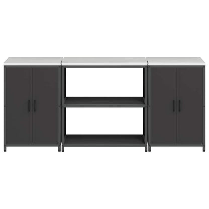 Set di Stoccaggio per Cucina 3 pcs Nero 210 x 50 x 92 cm